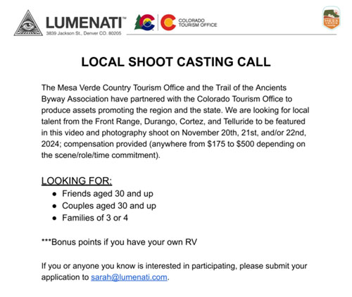 Lumenati casting call