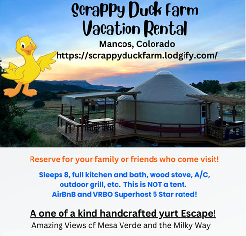 Scrappy Duck Farm yurt